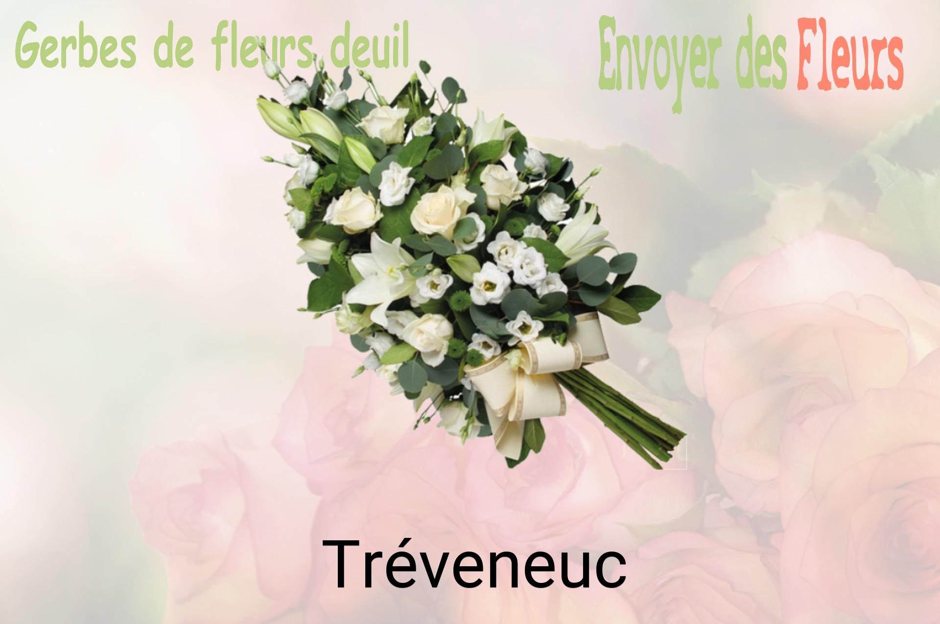 Gerbe de fleurs de deuil livrée à Tréveneuc
